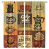 Vintage Coffee Theme Kitchen Curtain - Darkening Room Pocket Curtain for Kitchen & Living Room - 63x72in view 1