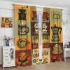 Vintage Coffee Theme Kitchen Curtain - Darkening Room Pocket Curtain for Kitchen & Living Room - 63x72in view 3