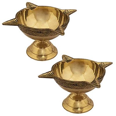 Frienemy Presents Indian Diwali Oil Lamp Pooja Diya Brass Light Puja Decorations Mandir Decoration Items Handmade Table Home Backdrop Decor Lamps Made in Decorative #Frienemy-256