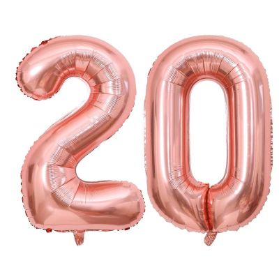 40 Inch Rose Gold 20 Number Balloons Giant 20 Balloons Rose Gold Birthday 20 Balloons 20th Birthday Anniversary Party Decorations Supplies