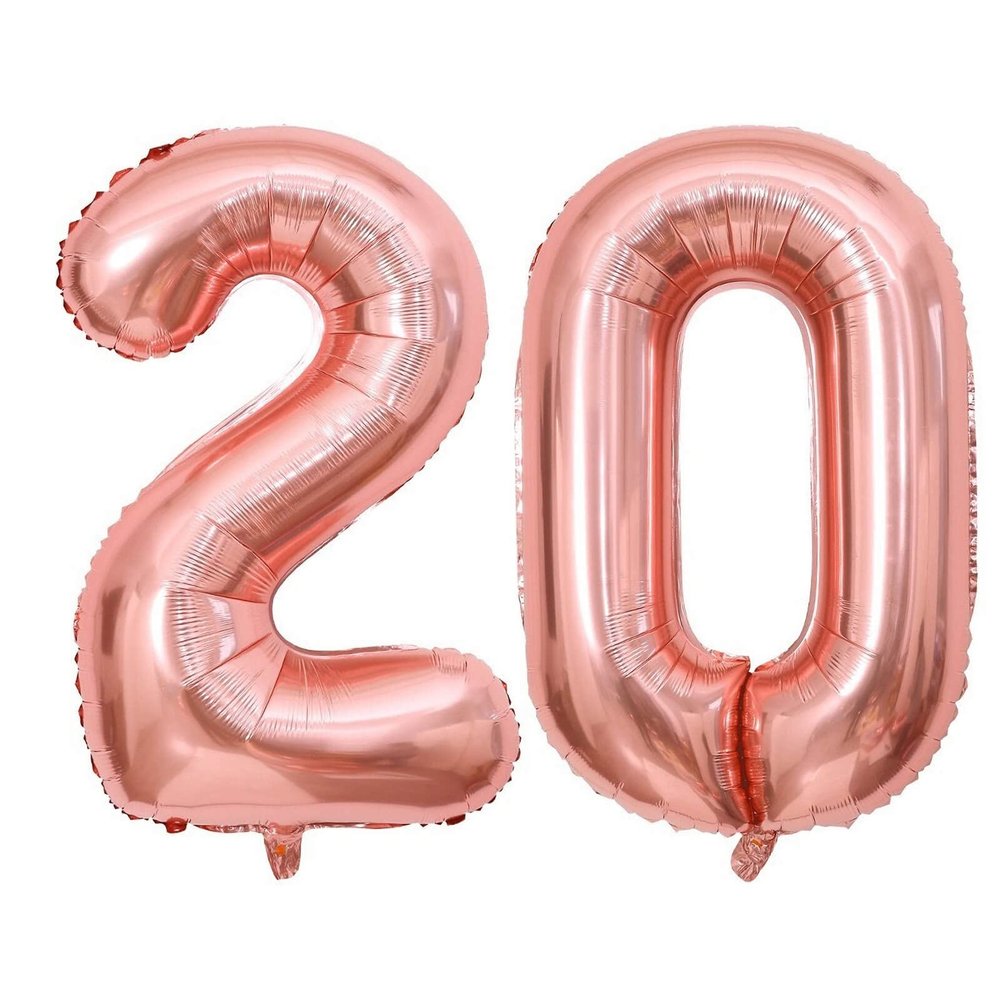 40 Inch Rose Gold 20 Number Balloons Giant 20 Balloons Rose Gold Birthday 20 Balloons 20th Birthday Anniversary Party Decorations Supplies