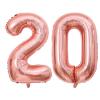 40 Inch Rose Gold 20 Number Balloons Giant 20 Balloons Rose Gold Birthday 20 Balloons 20th Birthday Anniversary Party Decorations Supplies view 1