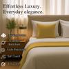 100% Egyptian Cotton Bed Runner Gold Solid California King Size (108x20) 3 Piece Decorative Bed Scarf for Bedroom Hotel Wedding Room with 2 Pillow Shame view 4