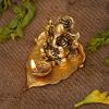 Frienemy Presents Ganesh, Ganesha On Leaf - Ganesh with Diya - Lord Ganesha Metal Hand Craved for Home Decorative Gift Puja Diwali Gifts #Frienemy-677 view 1
