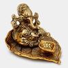 Frienemy Presents Ganesh, Ganesha On Leaf - Ganesh with Diya - Lord Ganesha Metal Hand Craved for Home Decorative Gift Puja Diwali Gifts #Frienemy-677 view 2