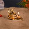 Frienemy Presents Ganesh, Ganesha On Leaf - Ganesh with Diya - Lord Ganesha Metal Hand Craved for Home Decorative Gift Puja Diwali Gifts #Frienemy-677 view 3