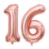 40 Inch Rose Gold 16 Number Balloons Giant Jumbo Huge 16 61 Foil Mylar Helium Number Digital Balloons Rose Gold Birthday Mylar Digital Balloons 16th Birthday Anniversary Events Party Decorations view 1