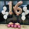 40 Inch Rose Gold 16 Number Balloons Giant Jumbo Huge 16 61 Foil Mylar Helium Number Digital Balloons Rose Gold Birthday Mylar Digital Balloons 16th Birthday Anniversary Events Party Decorations view 4