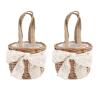 HLTER Flower Girl Baskets, 2 Packs Woven Rustic Portable Kids Flower Baskets 5.1 Inch Handmade Wicker Baskets with Bowknot Burlap Storage Basket for Easter Wedding Party view 1