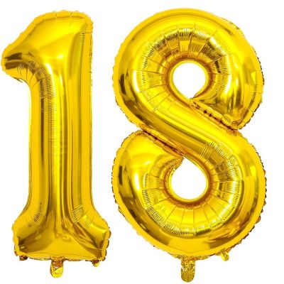 40 Inch Gold 18 Number Balloons Giant 18 Balloons Gold Birthday 18 Balloons 18th Birthday Anniversary Party Decorations Supplies