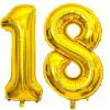 40 Inch Gold 18 Number Balloons Giant 18 Balloons Gold Birthday 18 Balloons 18th Birthday Anniversary Party Decorations Supplies view 1