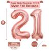 40 Inch Rose Gold 21 Number Balloons Giant Jumbo Huge 12 or 21 Foil Mylar Helium Number Digital Balloons Rose Gold Birthday Mylar Digital Balloons 12th 21st Birthday Anniversary Events Party view 2