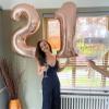 40 Inch Rose Gold 21 Number Balloons Giant Jumbo Huge 12 or 21 Foil Mylar Helium Number Digital Balloons Rose Gold Birthday Mylar Digital Balloons 12th 21st Birthday Anniversary Events Party view 3
