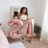 40 Inch Rose Gold 21 Number Balloons Giant Jumbo Huge 12 or 21 Foil Mylar Helium Number Digital Balloons Rose Gold Birthday Mylar Digital Balloons 12th 21st Birthday Anniversary Events Party view 4