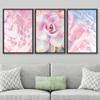 SIGNWIN Canvas Print Wall Art Set Pink & Blue Neon Acid Collage with Rose Nature Wilderness Mixed Media Modern Rustic Scenic Colorful for Living Room, Bedroom, Office - 16"x24"x3 Black view 3