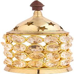 Frienemy Presents Shivani Brass Akhand Diya Oil Lamp Crystal(Medium) #Frienemy-248