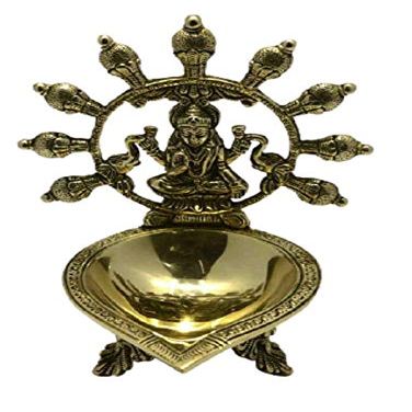 Frienemy Presents Brass Table Puja Diya with Peacock Design Handle #Frienemy-271