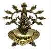 Frienemy Presents Brass Table Puja Diya with Peacock Design Handle #Frienemy-271 view 1