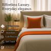 100% Egyptian Cotton Bed Runner Orange Solid King Size (102x20) 3 Piece Decorative Bed Scarf for Bedroom Hotel Wedding Room with 2 Pillow Shame view 4