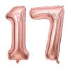 40 Inch Rose Gold 17 Number Balloons Giant 17 Balloons Rose Gold Birthday 17 Balloons 17th Birthday Anniversary Party Decorations Supplies view 1