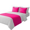 100% Egyptian Cotton Bed Runner Hot Pink Solid California King Size (108x20) 5 Piece Decorative Bed Scarf for Bedroom Hotel Wedding Room with 4 Pillow Shame view 1