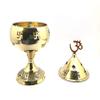 Frienemy Presents Brass Akhand Jyoti Diya Om Swastic Stand with Cover Oil Lamp for Temple, Home & Office Dcor 16 Cm with Tika Katori- Brass Material #Frienemy-525 view 4