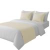 100% Egyptian Cotton Bed Runner Ivory Solid King Size (102x20) 3 Piece Decorative Bed Scarf for Bedroom Hotel Wedding Room with 2 Pillow Shame view 1