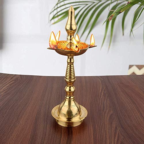 Frienemy Presents Brass Diya Oil Lamp (11 in, Gold) #Frienemy-595