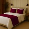 100% Egyptian Cotton Bed Runner Burgundy Solid King Size (102x20) 1 Piece Decorative Bed Scarf for Bedroom Hotel Wedding Room view 2