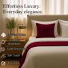 100% Egyptian Cotton Bed Runner Burgundy Solid Queen Size (88x20) 3 Piece Decorative Bed Scarf for Bedroom Hotel Wedding Room with 2 Pillow Shame view 4