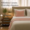100% Egyptian Cotton Bed Runner Peach Solid Queen Size (88x20) 3 Piece Decorative Bed Scarf for Bedroom Hotel Wedding Room with 2 Pillow Shame view 4