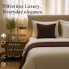 100% Egyptian Cotton Bed Runner Chocolate Solid California King Size (108x20) 3 Piece Decorative Bed Scarf for Bedroom Hotel Wedding Room with 2 Pillow Shame view 4
