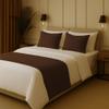 100% Egyptian Cotton Bed Runner Chocolate Solid Queen Size (88x20) 5 Piece Decorative Bed Scarf for Bedroom Hotel Wedding Room with 4 Pillow Shame view 2