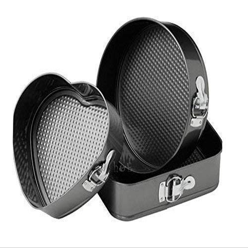 3 Different Shape Black Cake Mould/Baking Tray/Removable Cake Moulds Can be Used Microwave Oven, Cooker,Baking and Decorating Tools By Tradebulk