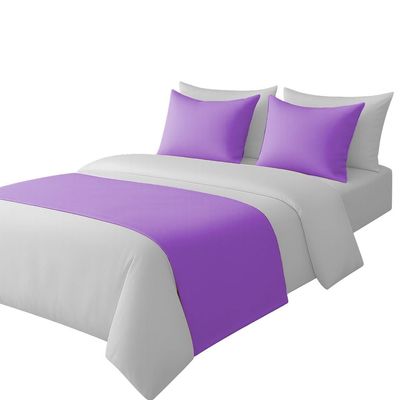 100% Egyptian Cotton Bed Runner Lavendar Solid Queen Size (88x20) 1 Piece Decorative Bed Scarf for Bedroom Hotel Wedding Room