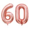 40 Inch Rose Gold 60 Number Balloons Giant Jumbo Huge 60 Foil Mylar Helium Number Digital Balloons Rose Gold Birthday Mylar Digital Balloons 60 Birthday Party 60th Anniversary Events Party Decorations view 1