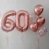 40 Inch Rose Gold 60 Number Balloons Giant Jumbo Huge 60 Foil Mylar Helium Number Digital Balloons Rose Gold Birthday Mylar Digital Balloons 60 Birthday Party 60th Anniversary Events Party Decorations view 3