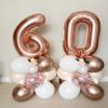 40 Inch Rose Gold 60 Number Balloons Giant Jumbo Huge 60 Foil Mylar Helium Number Digital Balloons Rose Gold Birthday Mylar Digital Balloons 60 Birthday Party 60th Anniversary Events Party Decorations view 4