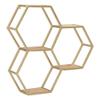 Powell Linon Josia Iron and Wood Wall Storage and Display Shelves in Gold view 1