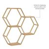 Powell Linon Josia Iron and Wood Wall Storage and Display Shelves in Gold view 3