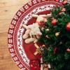 ZHENYANG CAREG Large Christmas Tree Skirt 48-Inch Knitted Red and White Snowflake Deer Pattern Christmas Tree Apron Suitable Compatible with Family Gatheri (Color : Red) view 3