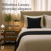 100% Egyptian Cotton Bed Runner Black Solid Queen Size (88x20) 5 Piece Decorative Bed Scarf for Bedroom Hotel Wedding Room with 4 Pillow Shame view 4
