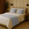 100% Egyptian Cotton Bed Runner Aqua Solid Twin Size (70x20) 5 Piece Decorative Bed Scarf for Bedroom Hotel Wedding Room with 4 Pillow Shame view 2