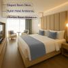 100% Egyptian Cotton Bed Runner Aqua Solid Twin Size (70x20) 5 Piece Decorative Bed Scarf for Bedroom Hotel Wedding Room with 4 Pillow Shame view 3