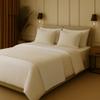 100% Egyptian Cotton Bed Runner Ivory Solid Queen Size (88x20) 3 Piece Decorative Bed Scarf for Bedroom Hotel Wedding Room with 2 Pillow Shame view 2