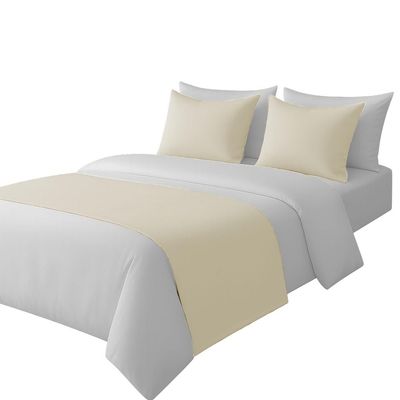 100% Egyptian Cotton Bed Runner Ivory Solid King Size (102x20) 1 Piece Decorative Bed Scarf for Bedroom Hotel Wedding Room