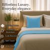 100% Egyptian Cotton Bed Runner Light Blue Solid Twin Size (70x20) 5 Piece Decorative Bed Scarf for Bedroom Hotel Wedding Room with 4 Pillow Shame view 4