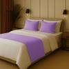100% Egyptian Cotton Bed Runner Lavendar Solid Queen Size (88x20) 3 Piece Decorative Bed Scarf for Bedroom Hotel Wedding Room with 2 Pillow Shame view 2