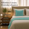 100% Egyptian Cotton Bed Runner Aqua Solid Twin Size (70x20) 3 Piece Decorative Bed Scarf for Bedroom Hotel Wedding Room with 2 Pillow Shame view 4