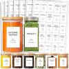 GPOVVIMX 191 Spice Jar Labels Preprinted Minimalist Stickers - White Waterproof Label - Fit Round or Rectangle Spice Jars - Herb Seasoning Kitchen Pantry Labels view 1
